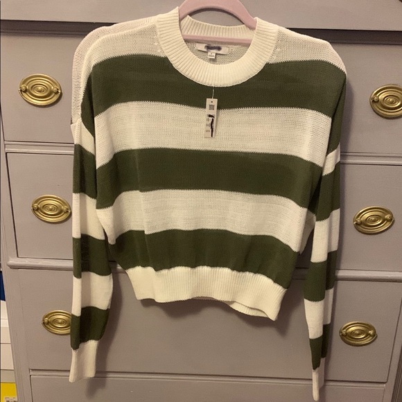 NWT Madewell cropped knot striped cropped sweater - Picture 2 of 6